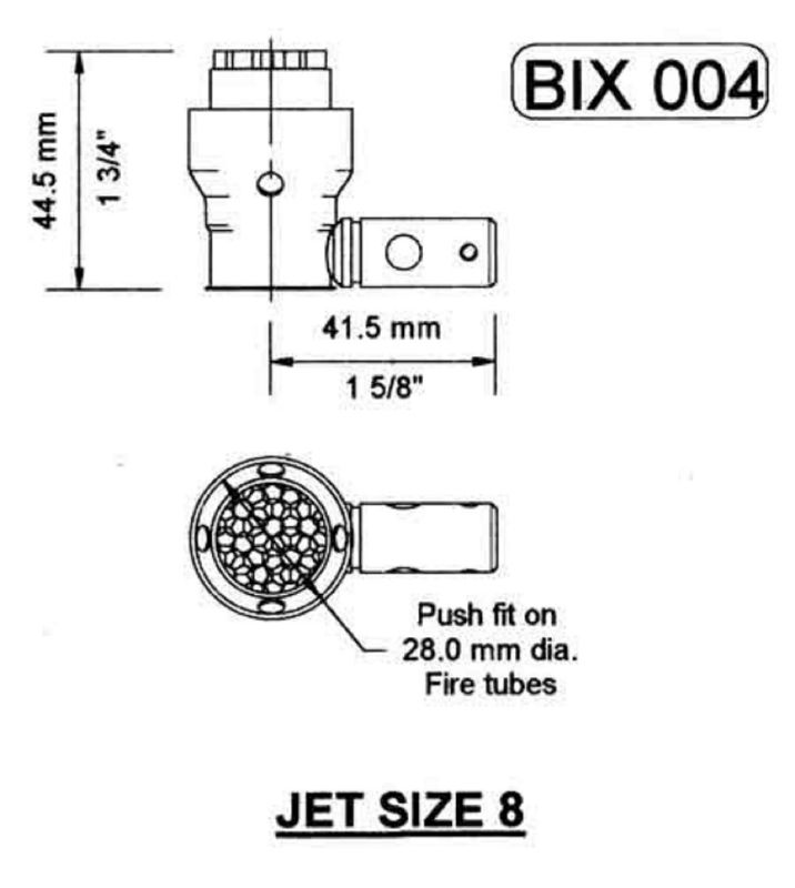 BIX 004 Ceramic Gas Burner high heat For Fire Tube Boilers